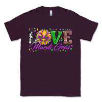 Plum love mardi gras fleur de lis sunflower leopard and beads Classic Tee - Artiststas
