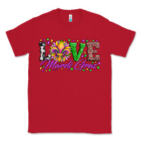 Red love mardi gras fleur de lis sunflower leopard and beads Classic Tee - Artiststas