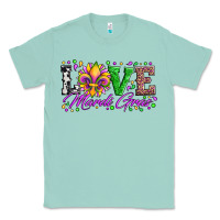 Seafoam love mardi gras fleur de lis sunflower leopard and beads Classic Tee - Artiststas