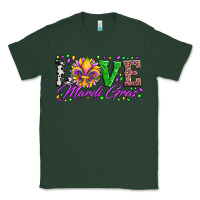Sports Green love mardi gras fleur de lis sunflower leopard and beads Classic Tee - Artiststas