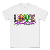 White love mardi gras fleur de lis sunflower leopard and beads Classic Tee - Artiststas