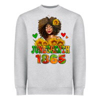 Heather Grey afro woman juneteenth 1865 Heavyweight Sweatshirt - AdoDesignShop