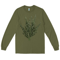 Army Green Botanical Sagebrush Illustrations Long Sleeve Tee - LillyAllenDesigns