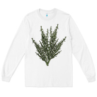 White Botanical Sagebrush Illustrations Long Sleeve Tee - LillyAllenDesigns