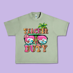 Teacher Off Duty Urban Heavy Tee Designed By Adodesignshop