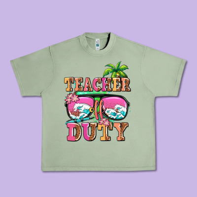 Teacher Off Duty Urban Heavy Tee Designed By Adodesignshop