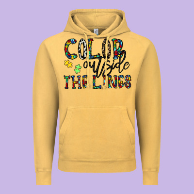 Color Outside The Lines Vintage Hoodie Designed By Cowhidedigitalart