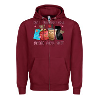 Burgundy can't talk right now doing mom shit Zipper Hoodie - MaliasSmallBusiness