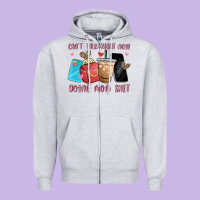 Can't Talk Right Now Doing Mom Shit Zipper Hoodie Designed By Maliassmallbusiness