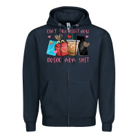 Navy can't talk right now doing mom shit Zipper Hoodie - MaliasSmallBusiness