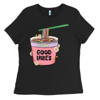 Black instant good vibes noodles Ladies Tee - MaliasSmallBusiness