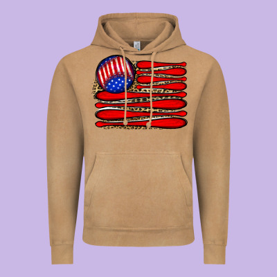 Leopard Baseball Flag5 Vintage Hoodie Designed By Jahusdesignshop