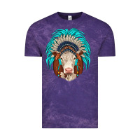Cloud Purple hereford indian headdress Vintage Tee - JahusDesignShop