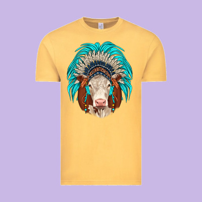 Hereford Indian Headdress Vintage Tee Designed By Jahusdesignshop