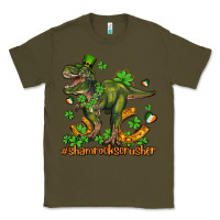 Army Green shamrockscrusher t rex and horseshoe Classic Tee - AdoDesignShop
