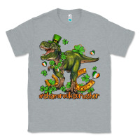 Heather Grey shamrockscrusher t rex and horseshoe Classic Tee - AdoDesignShop