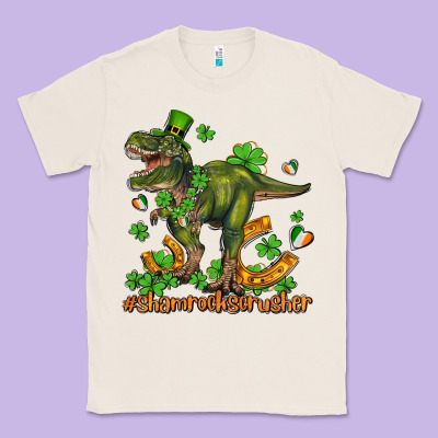 Shamrockscrusher T Rex And Horseshoe Classic Tee Designed By Adodesignshop