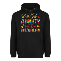 Black see the ability not the disability Heavyweight Hoodie - LillyAllenDesigns