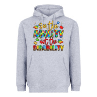 Heather Grey see the ability not the disability Heavyweight Hoodie - LillyAllenDesigns