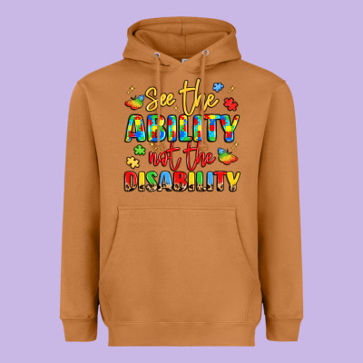 See The Ability Not The Disability Heavyweight Hoodie Designed By Lillyallendesigns