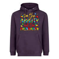 Plum see the ability not the disability Heavyweight Hoodie - LillyAllenDesigns