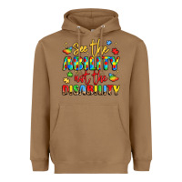 Toasted Coconut see the ability not the disability Heavyweight Hoodie - LillyAllenDesigns
