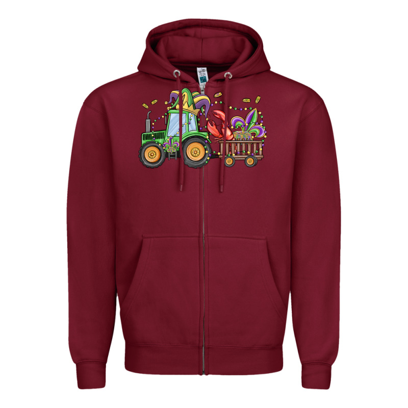 Mardi Gras Tractor Zipper Hoodie by MaliasSmallBusiness | Teevron