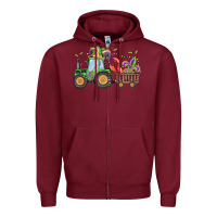 Burgundy mardi gras tractor Zipper Hoodie - MaliasSmallBusiness