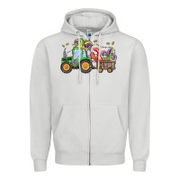 Dove Grey mardi gras tractor Zipper Hoodie - MaliasSmallBusiness