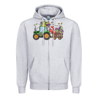 Heather Grey mardi gras tractor Zipper Hoodie - MaliasSmallBusiness