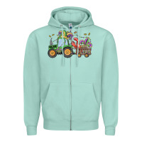 Seafoam mardi gras tractor Zipper Hoodie - MaliasSmallBusiness
