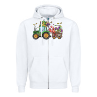 White mardi gras tractor Zipper Hoodie - MaliasSmallBusiness
