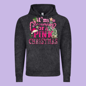 I Am Dreaming Of A Pink Christmas Vintage Hoodie Designed By Fadigitalartstudio