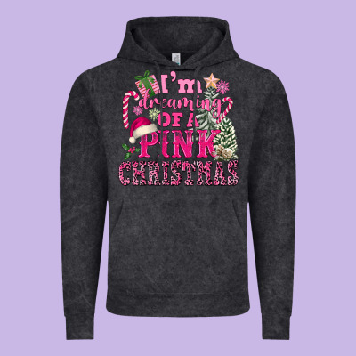 I Am Dreaming Of A Pink Christmas Vintage Hoodie Designed By Fadigitalartstudio