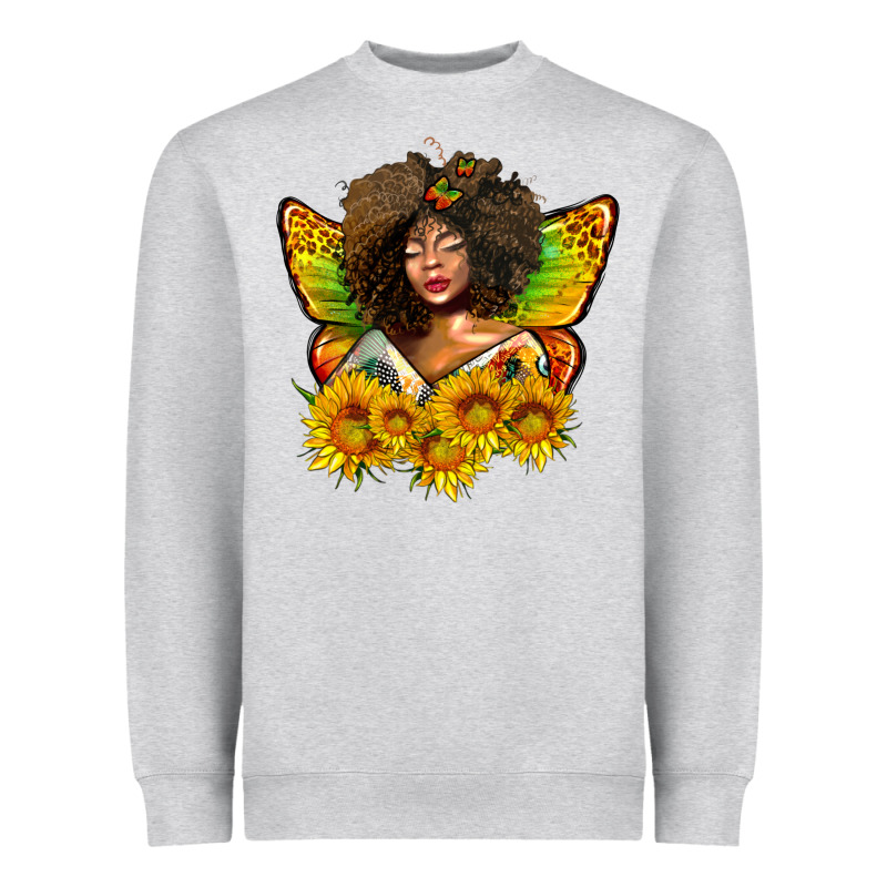 Butterfly Afro Woman Juneteenth Heavyweight Sweatshirt by AdoDesignShop | Teevron