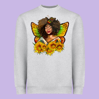 Butterfly Afro Woman Juneteenth Heavyweight Sweatshirt Designed By Adodesignshop