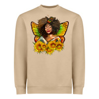 Mushroom butterfly afro woman juneteenth Heavyweight Sweatshirt - AdoDesignShop