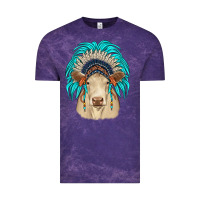 Cloud Purple charolais indian headdress Vintage Tee - JahusDesignShop