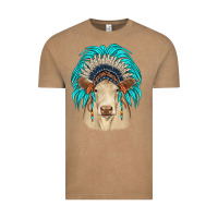Vintage Coffee charolais indian headdress Vintage Tee - JahusDesignShop