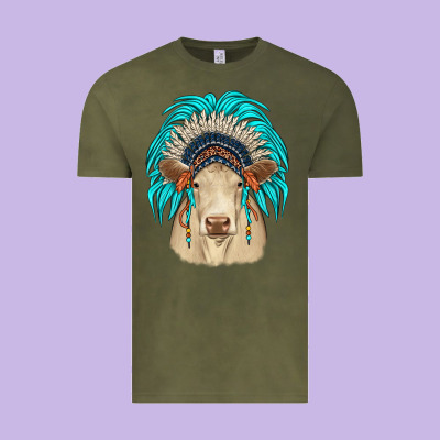 Charolais Indian Headdress Vintage Tee Designed By Jahusdesignshop