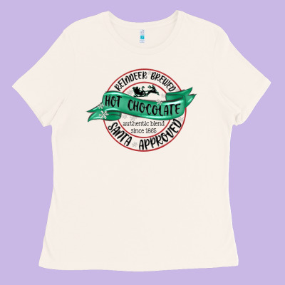 Ladies Tee reindeer brewed santa approved