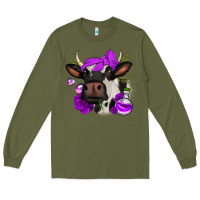 Army Green halloween roses cow Long Sleeve Tee - Jasminsmagicworld
