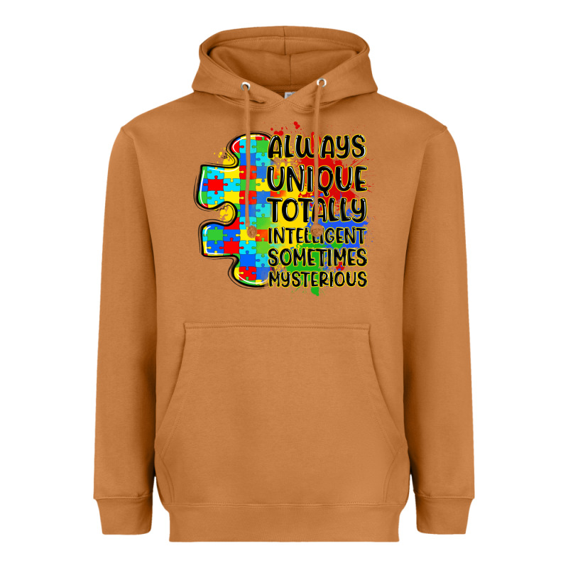 Always Unique Totally Intelligent Sometimes Myster Heavyweight Hoodie by LillyAllenDesigns | Teevron