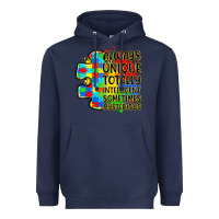 Navy always unique totally intelligent sometimes myster Heavyweight Hoodie - LillyAllenDesigns