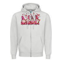 Dove Grey love gnomes valentine's day Zipper Hoodie - MaliasSmallBusiness
