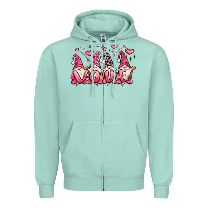 Love Gnomes Valentine's Day Zipper Hoodie by MaliasSmallBusiness | Teevron