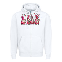 White love gnomes valentine's day Zipper Hoodie - MaliasSmallBusiness