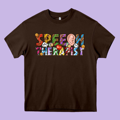 Speech Therapist Heavy Core Tee Designed By Texasbilliewilder