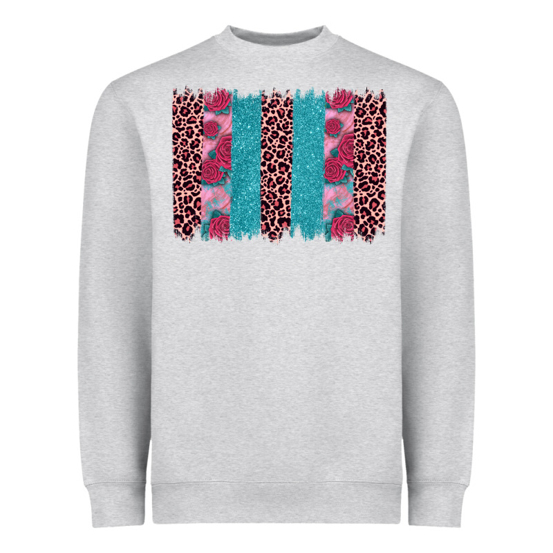 Valentines Day Leopard Rose Glitter Brush Stoke Heavyweight Sweatshirt by JahusDesignShop | Teevron