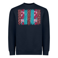 Navy valentines day leopard rose glitter brush stoke Heavyweight Sweatshirt - JahusDesignShop
